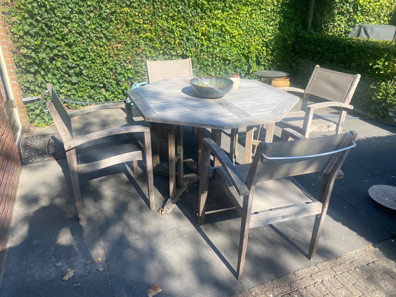 Exotan teak tuinstoelen, Ophalen, 4 zitplaatsen, Gebruikt, Teakhout