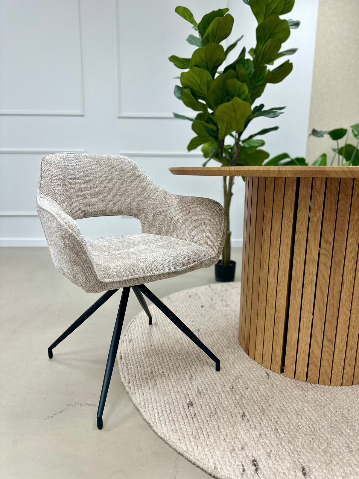 Label F Lara Champagne - Set van 6 - Nieuw in doos, Nieuw, Label f, Stof, Vijf, Zes of meer stoelen