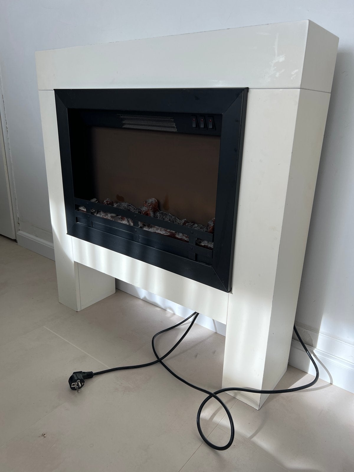 Elektrische sfeerhaard met ombouw, Ophalen of Verzenden, Gebruikt, Vrijstaande haard, Elektrische haard