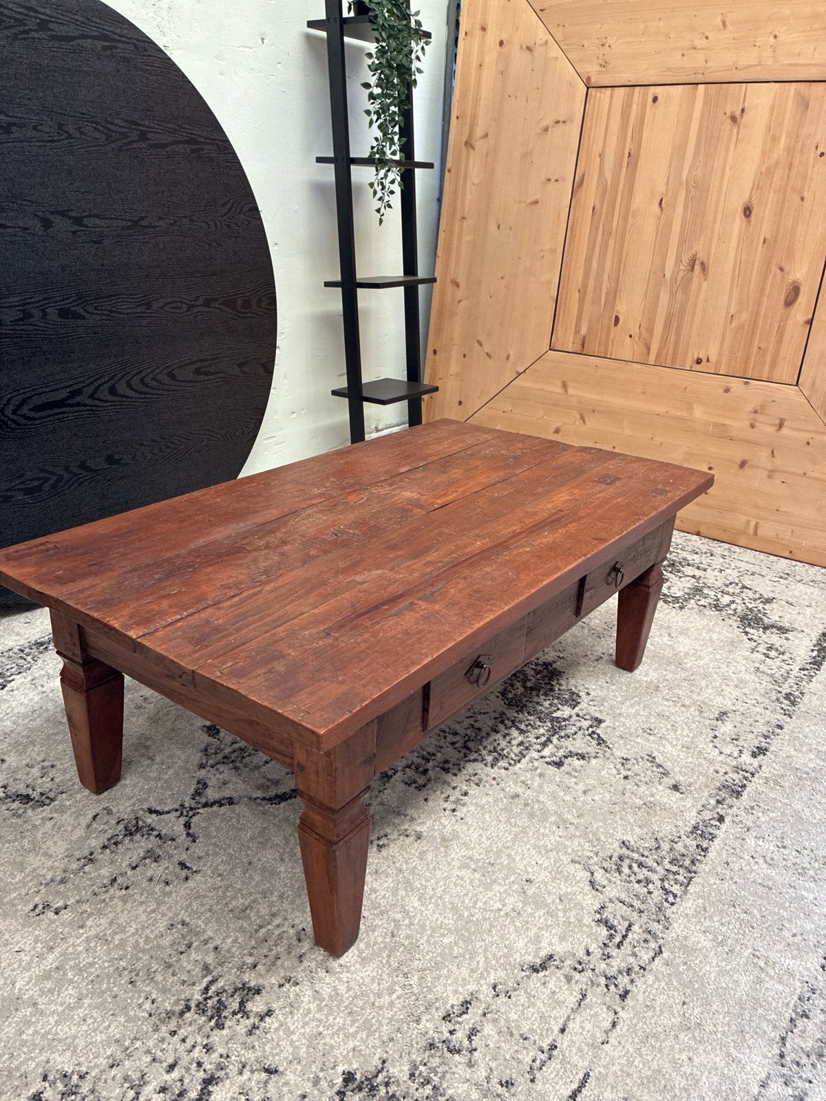 Rustieke houten salontafel met lades, Antiek en Kunst, Ophalen