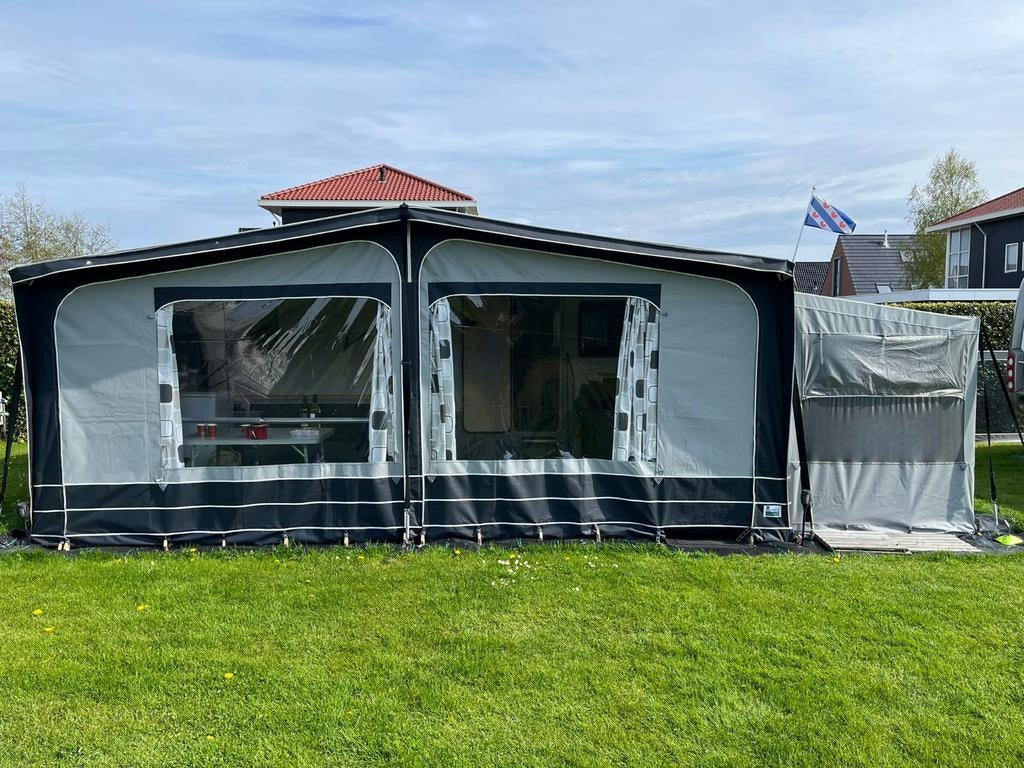 Obelink pvc voortent mt 13, 270 diep, met luifel en aanbouw, Ophalen