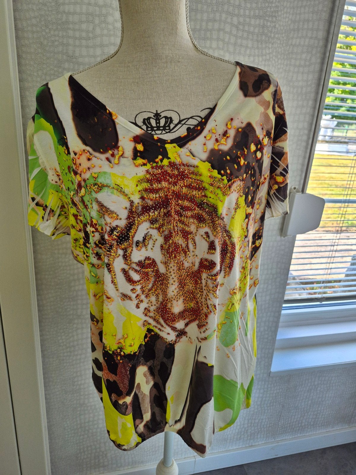 Nieuw Missy shirt XL met tijgerprint en frisse kleuren, Geel, Maat 46/48 (XL) of groter, Nieuw, Missy
