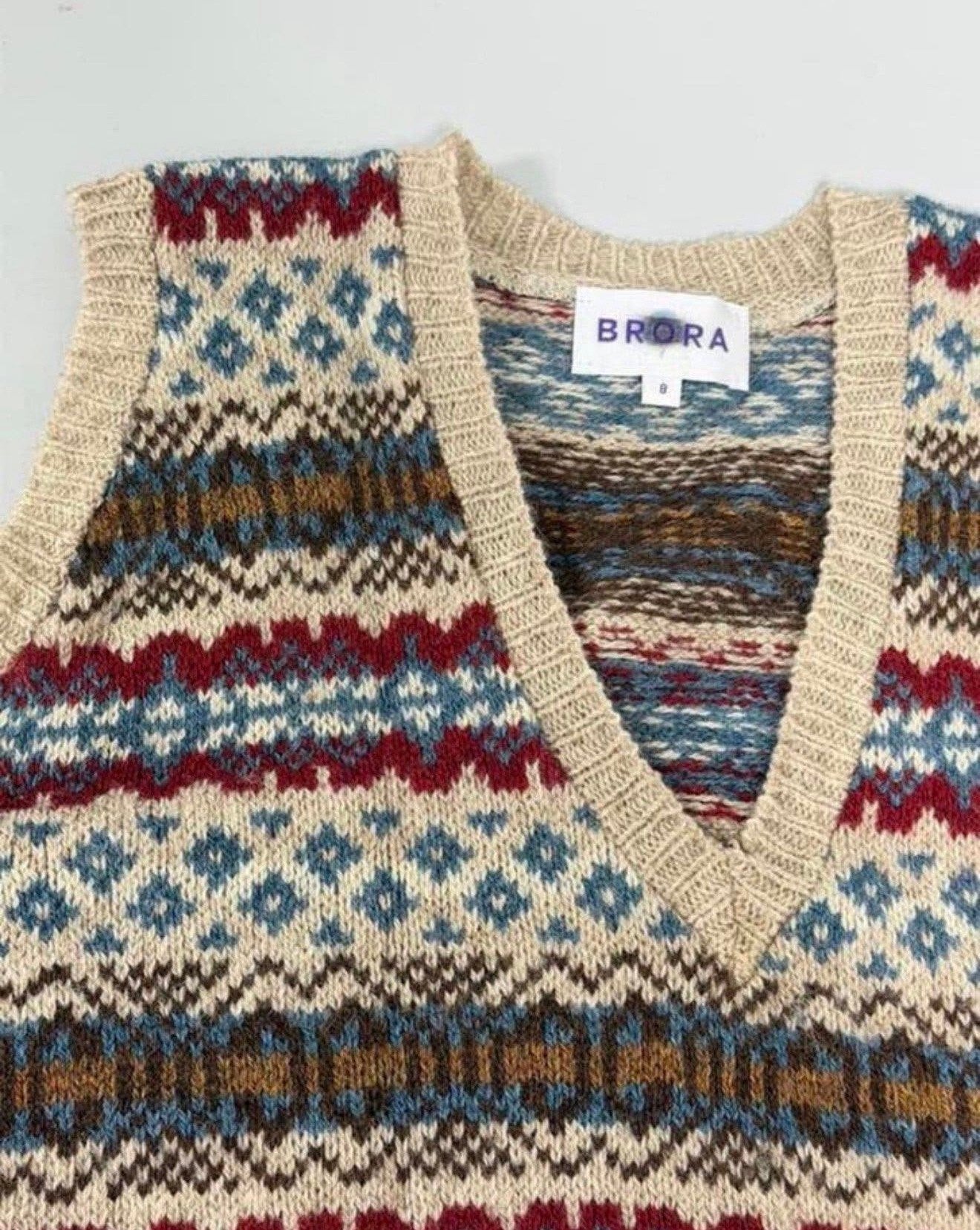 BRORA Fair Isle wollen spencer dames 36-S tanktop van wol, S, Meerkleurig, Ophalen of Verzenden, Zo goed als nieuw