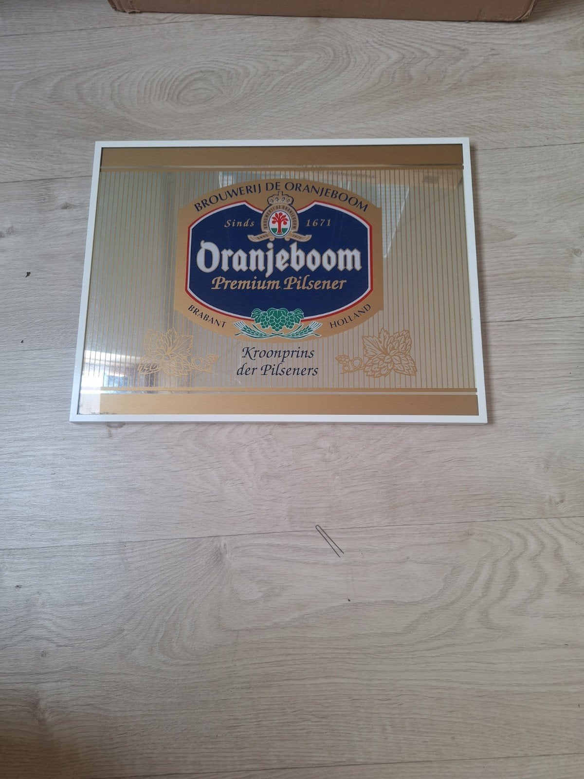 Vintage Oranjeboom Premium Pilsener spiegel, Ophalen, Vintage, Gebruikt, Meerkleurig