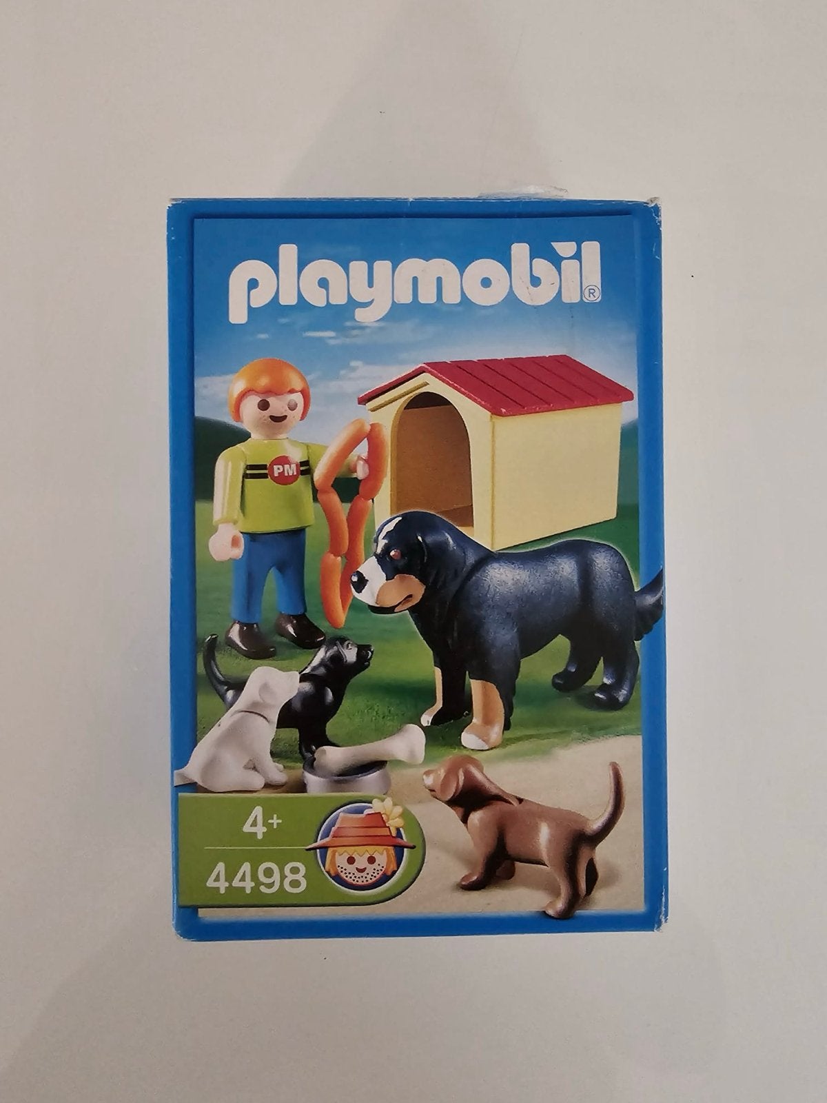 Playmobil 4498 Hondenfamilie met baasje en hok - compleet, Ophalen of Verzenden, Gebruikt, Complete set