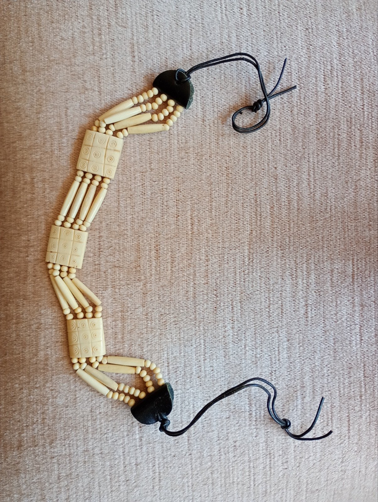 Native American choker, ketting. Hopi Navayo Indianen?, Ophalen, Overige materialen, Verstelbaar, Beige