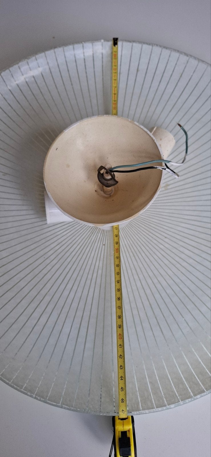 vintage plafonnière, in goede staat!, 47 cm, Gebruikt, Wit, Plafondlamp