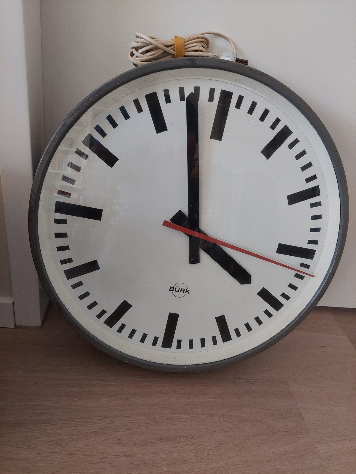 Vintage Bürk wandklok - Grote industriële klok, Ophalen