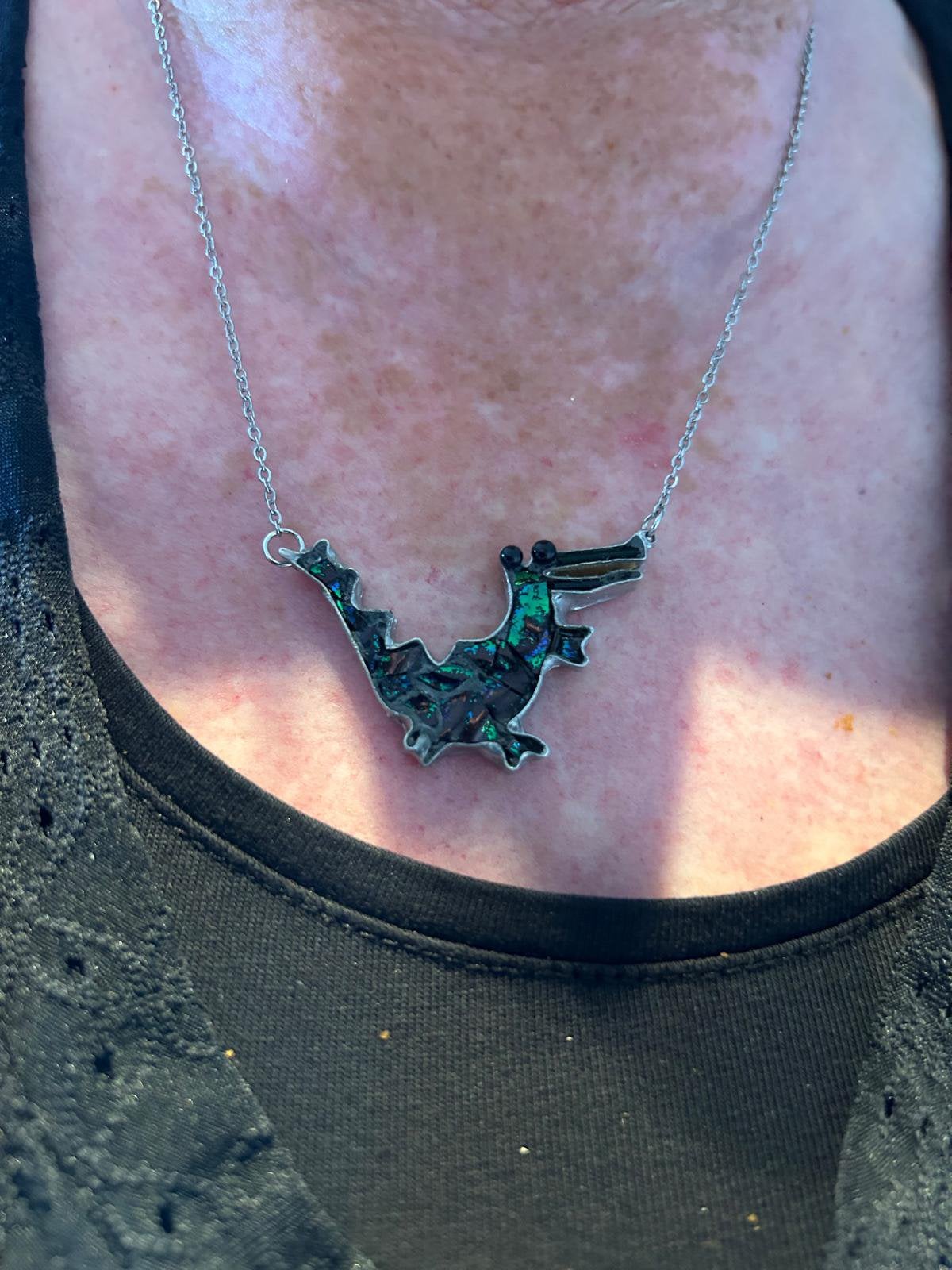 Krokodil van dichroic glas, Ophalen of Verzenden, Nieuw, Overige materialen