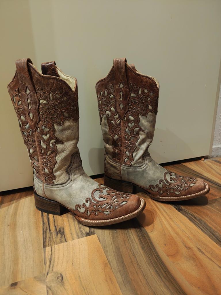 Corral Vintage Western Laarzen - Maat 8.5M, Hoge laarzen, Bruin, Corral, Ophalen of Verzenden