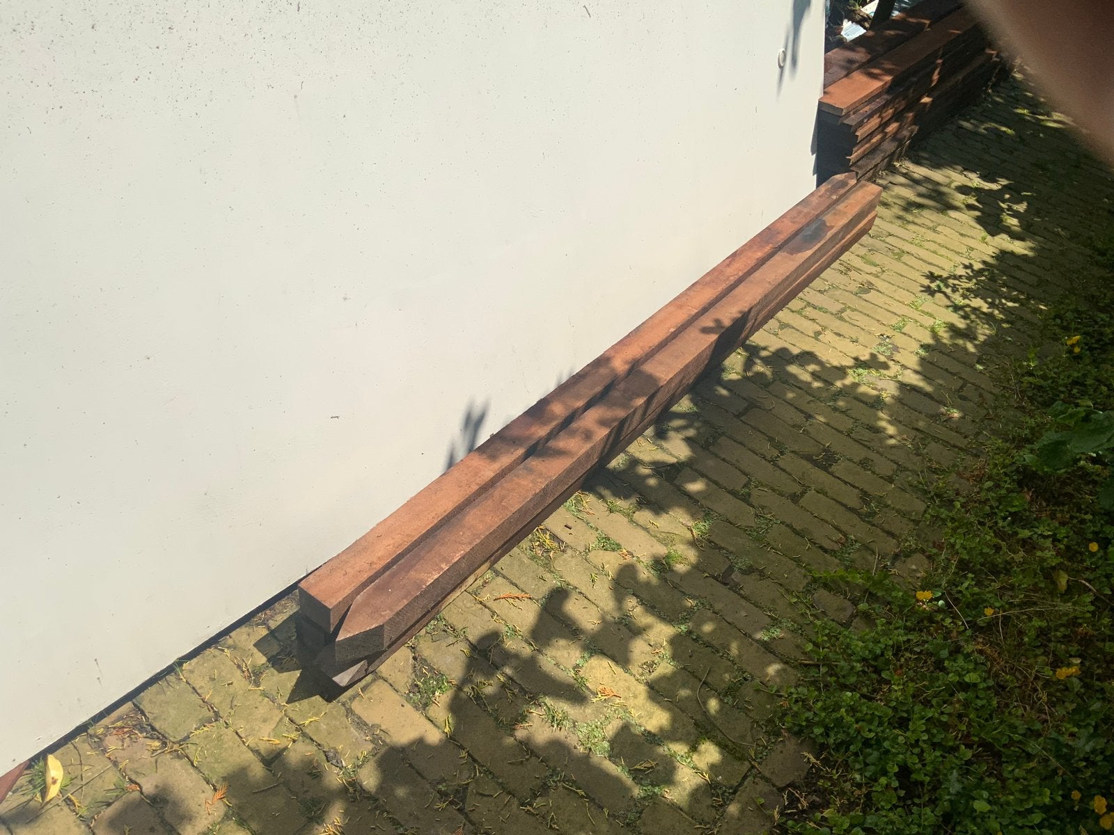 Hardhouten tuinpaal azobé 6 x 6 x 200 cm fijnbezaagd, Tuin en Terras, Palen, Balken en Planken, Ophalen, Palen, Nieuw, Hardhout