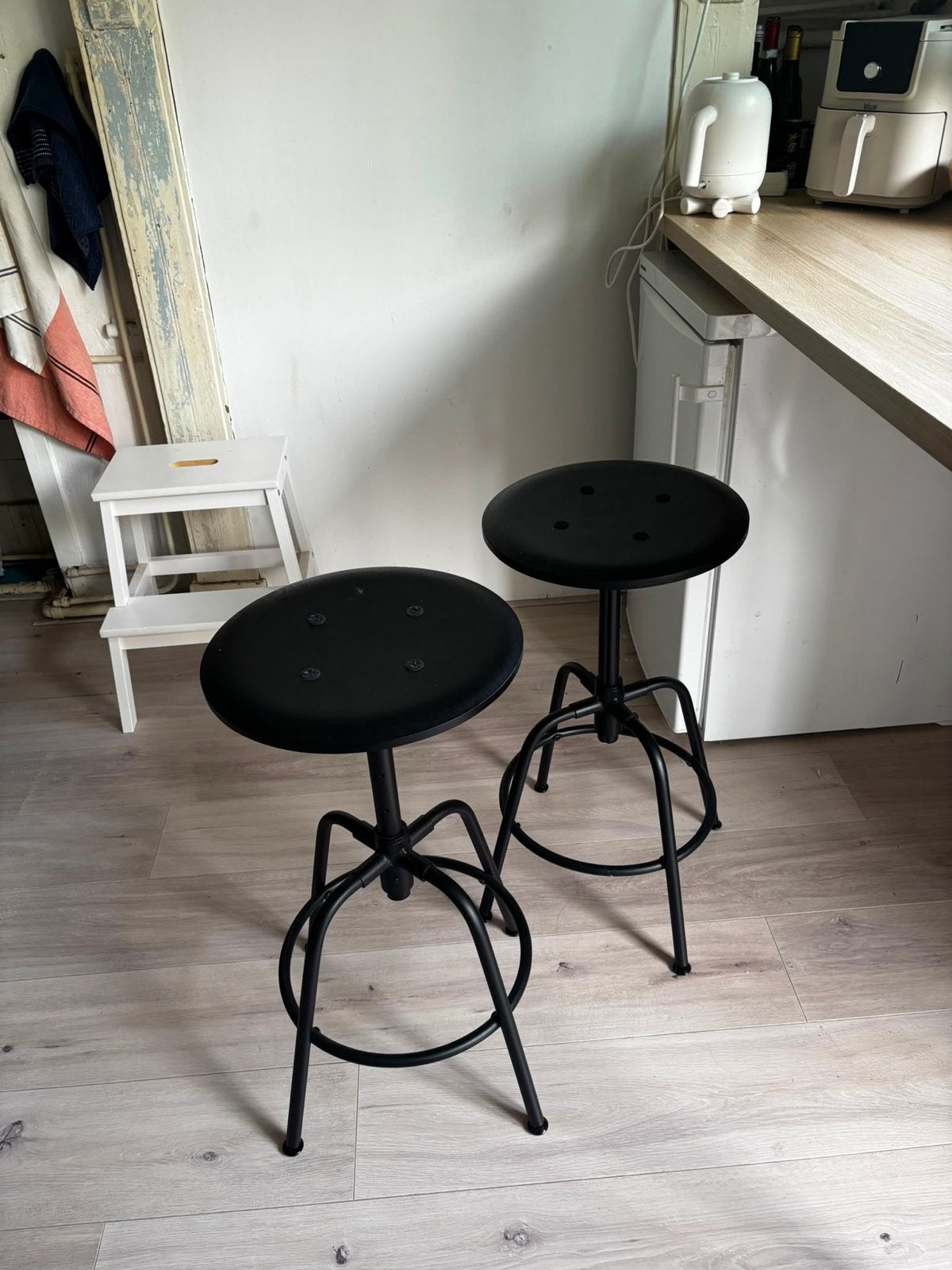 2 verstelbare Kullaberg ikea krukken, Ophalen, In hoogte verstelbaar, Gebruikt, Staal