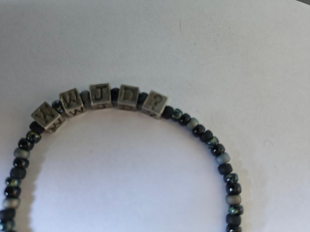Zwarte armband WWJD, Overige materialen, Zwart, Nieuw, Ophalen of Verzenden