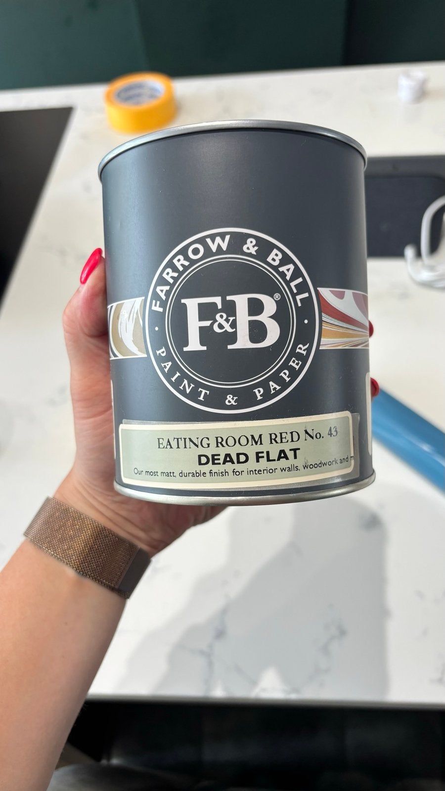 750 ml+100mlFarrow&Ball EatingRoom Red No. 43 Dead Flat Verf, Ophalen, Nieuw, Overige typen