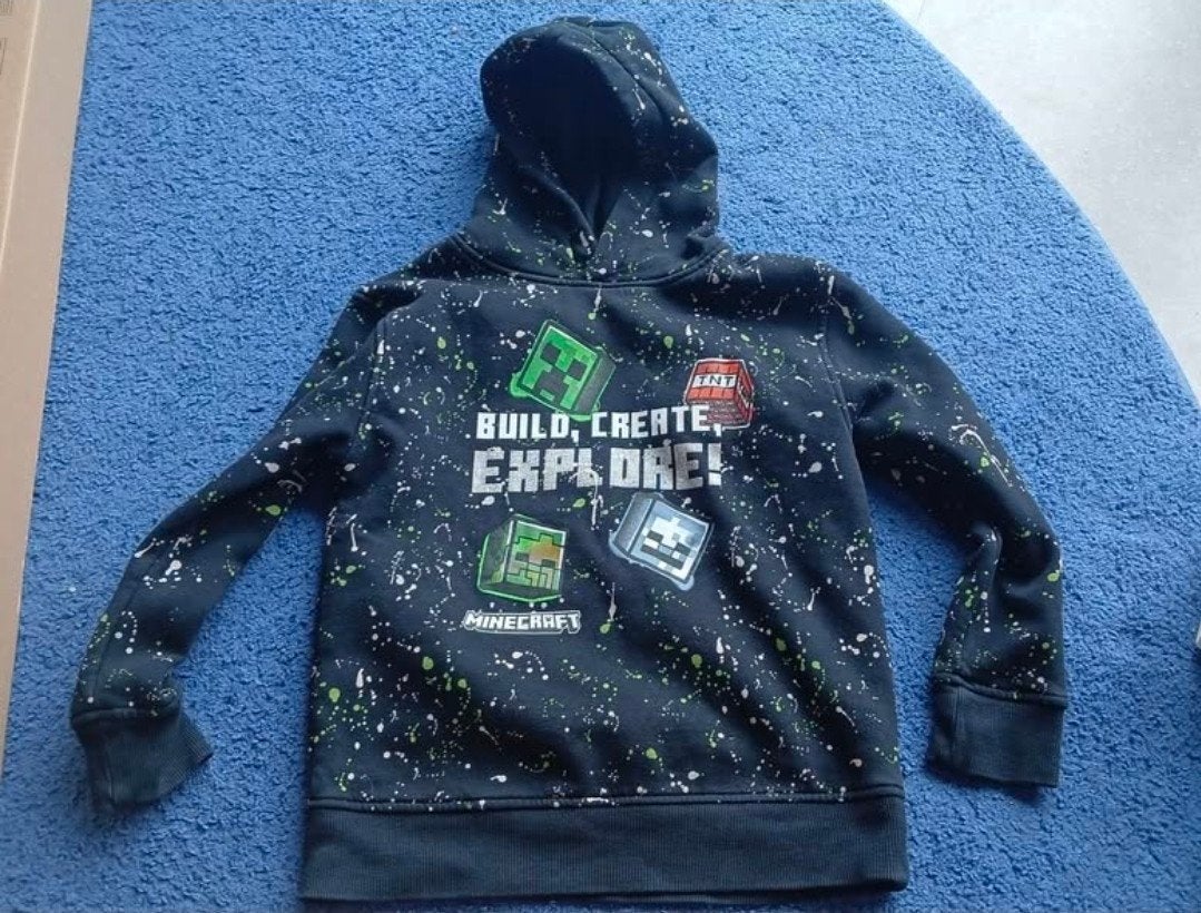 Minecraft hoodie maat 134 (valt als 128), Ophalen, Gebruikt, Jongen, Overige typen