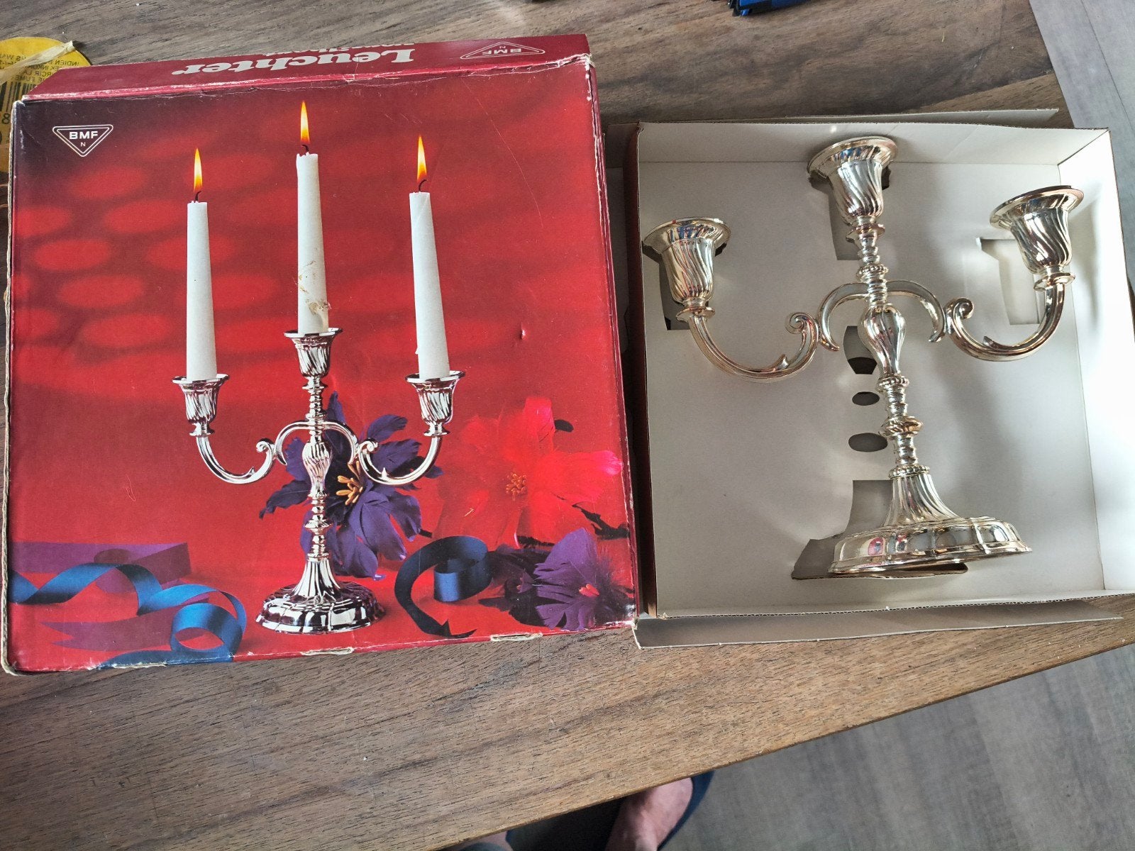 Zilverkleurige Kandelaber met 3 Armen - BMP Leuchter, Ophalen of Verzenden