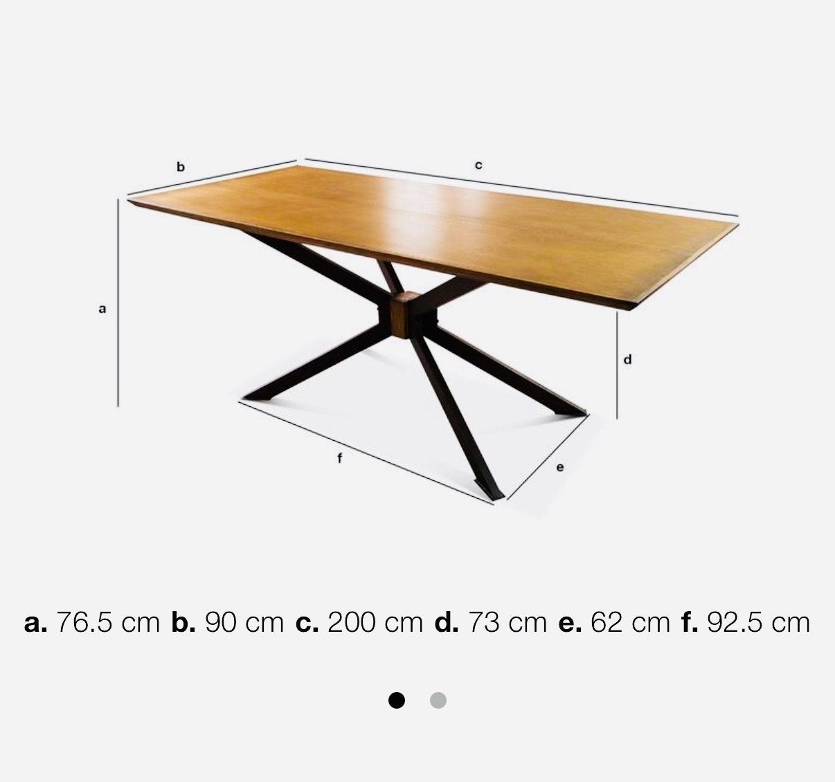 Elegante Eettafel met Industriële Look (200x90 cm), Huis en Inrichting, Ophalen, 50 tot 100 cm, Zo goed als nieuw, Elegant, eye-cather, industrieel,