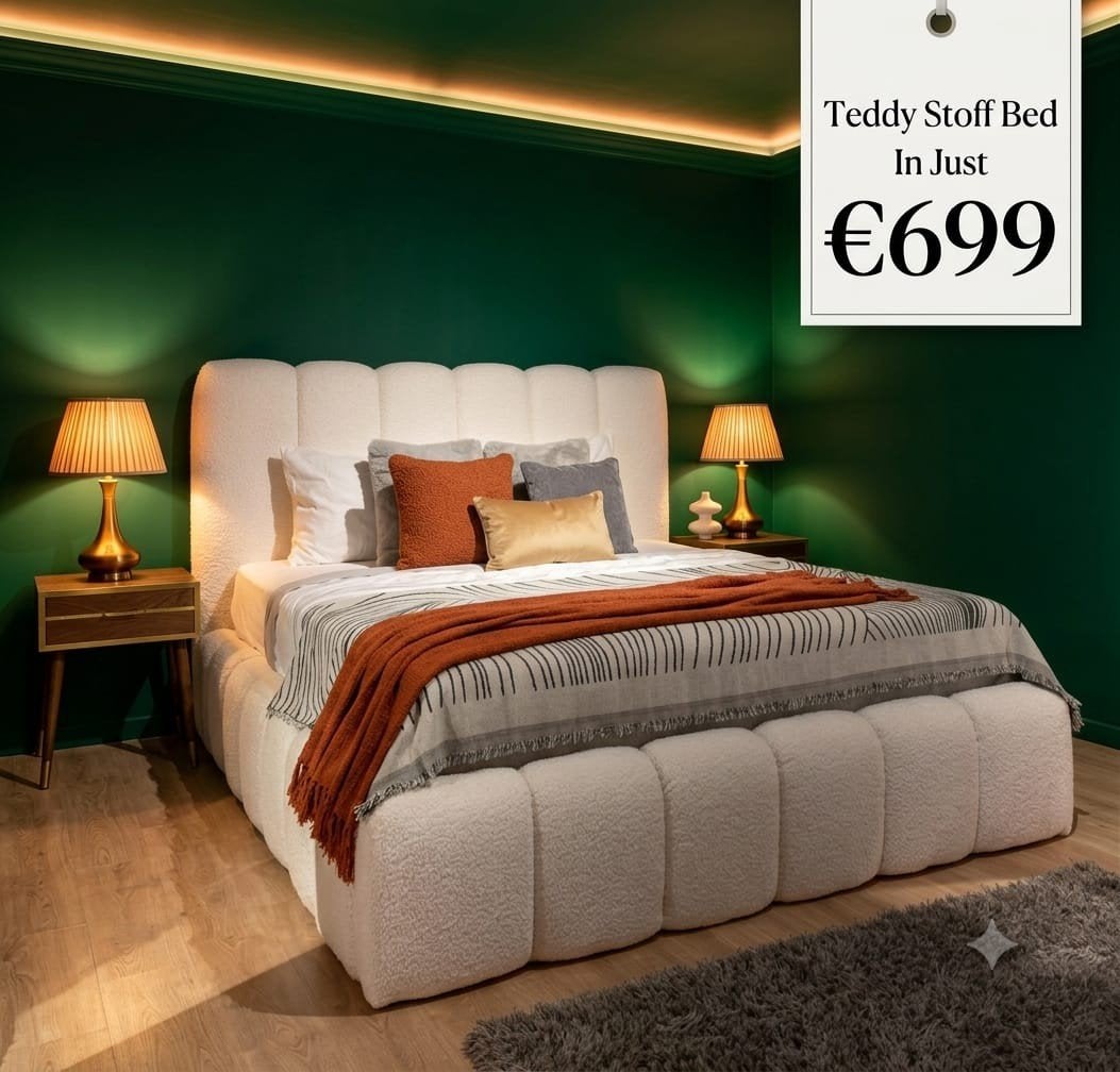Luxury Teddystof Tweepersoonsbed 160x200 180x200 met Matras, Ophalen of Verzenden, Nieuw, Tweepersoons, Modern