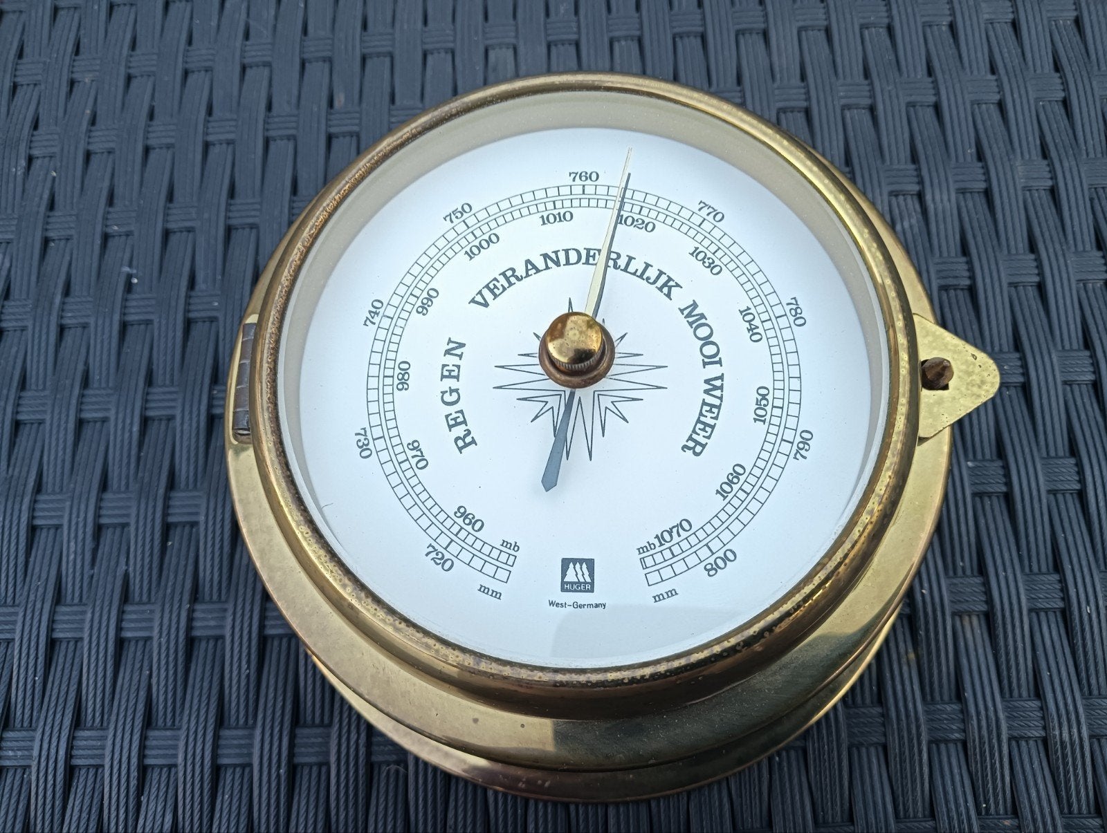 Vintage Huger scheepsbarometer, Ophalen of Verzenden, Gebruikt, Barometer