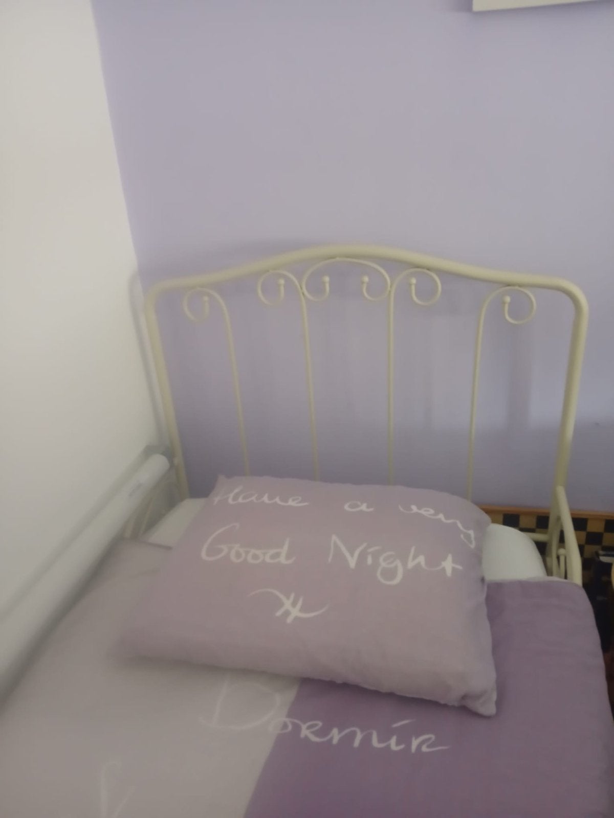 Eenpersoons ijzeren bed - Wit (excl. matras/beddengoed), Ophalen, Gebruikt, Eenpersoons, Wit
