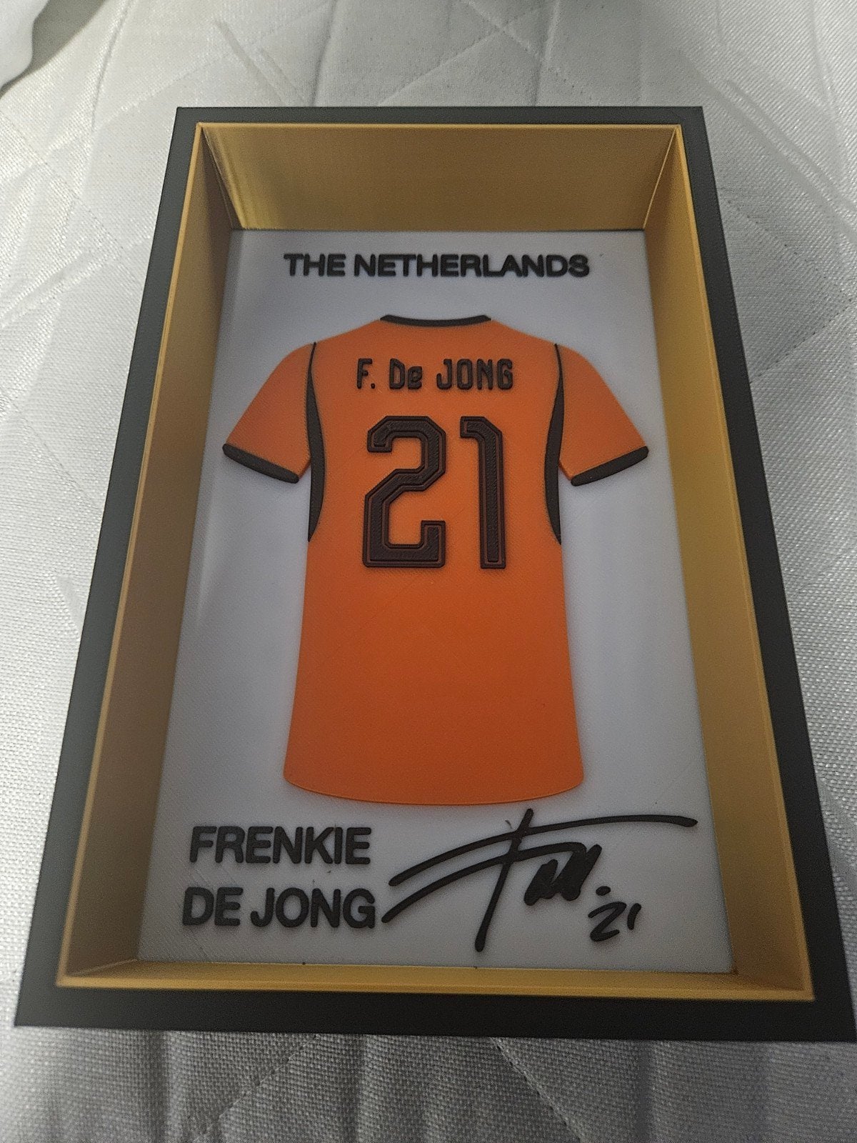 Frenkie de Jong Oranje Shirt 3D Lijst - The Netherlands, Verzamelen, Ophalen of Verzenden, Zo goed als nieuw, Overige binnenlandse clubs