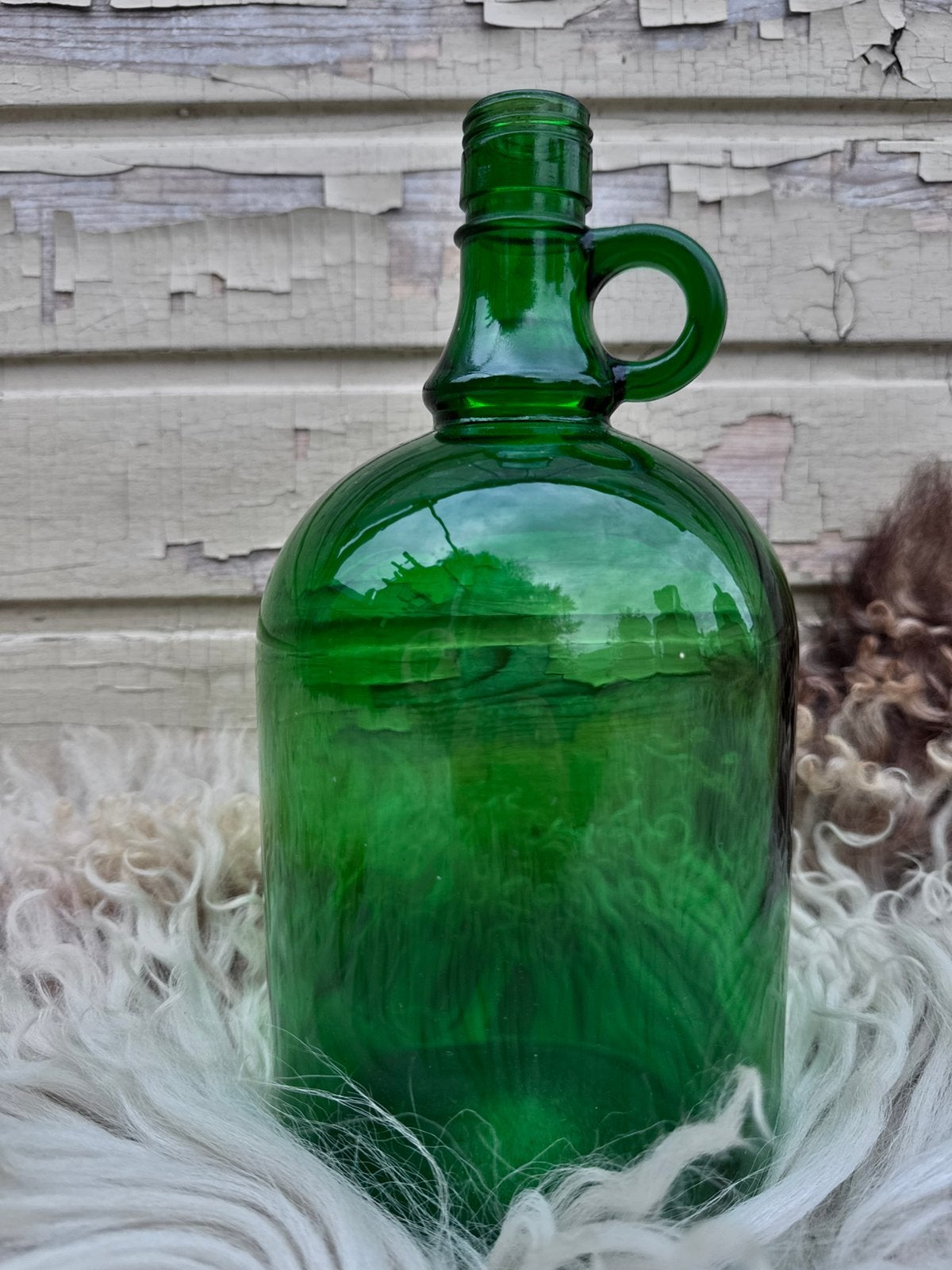 Groene glazen fles glaswerk, Ophalen