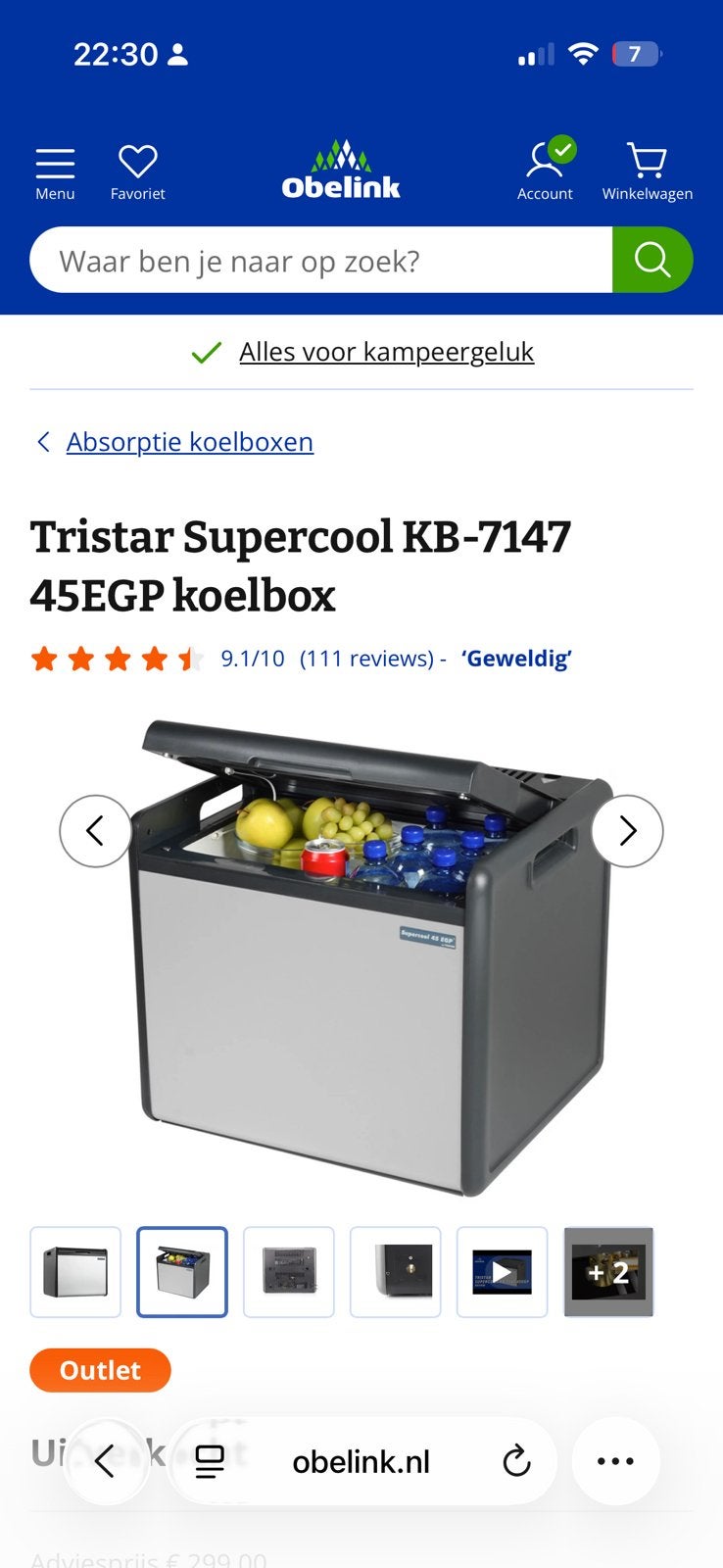 koelbox als nieuw kan op elektra/gas, Ophalen, Zo goed als nieuw