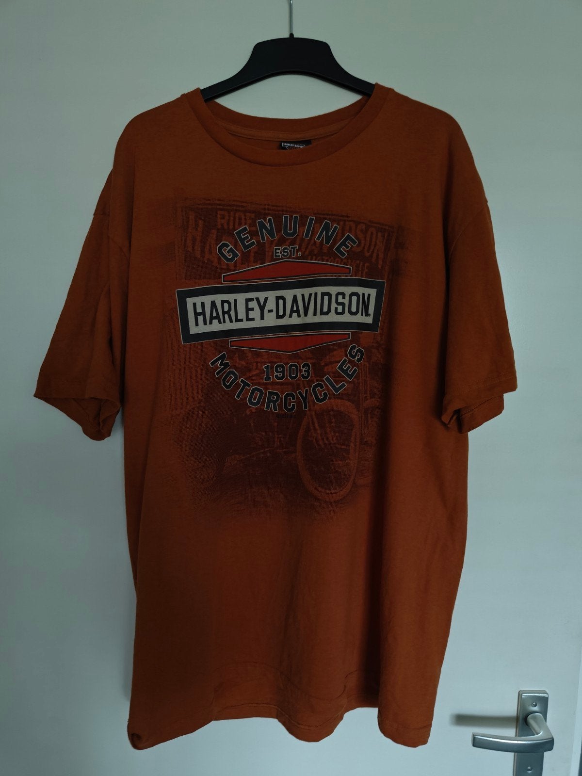 Zgan orgineel Harley Davidson shirt Mt XL, Maat 56/58 (XL), Oranje, Ophalen of Verzenden, Zo goed als nieuw
