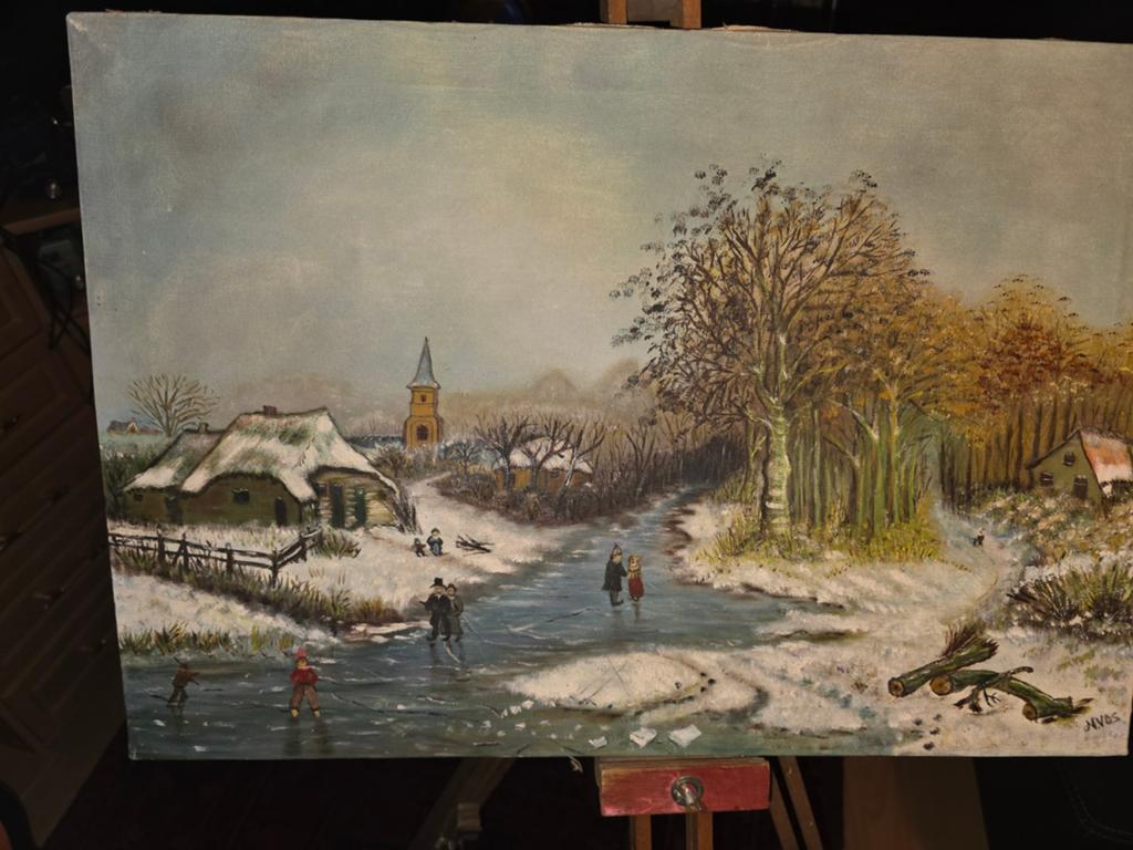 Olieverfschilderij  op canvas, Ophalen of Verzenden