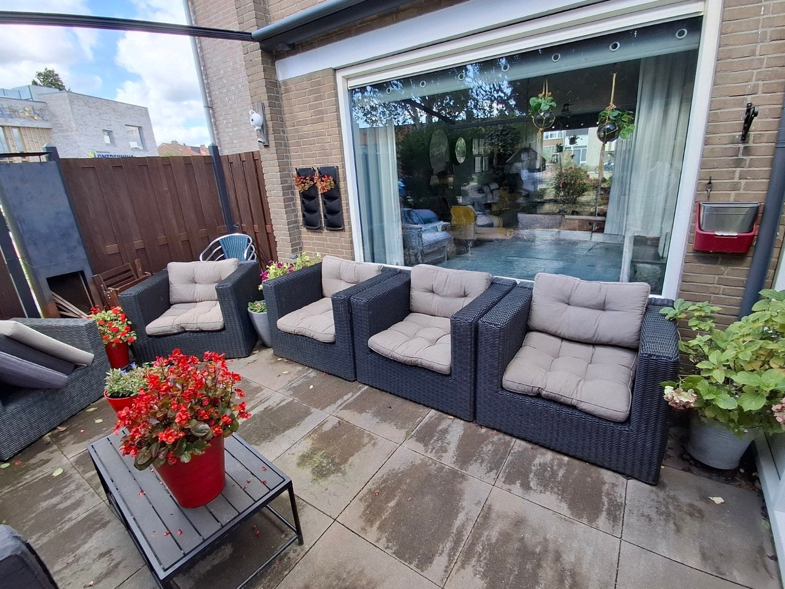 te koop 4 tuin fauteuils met kussens, Ophalen, Zo goed als nieuw, Rotan