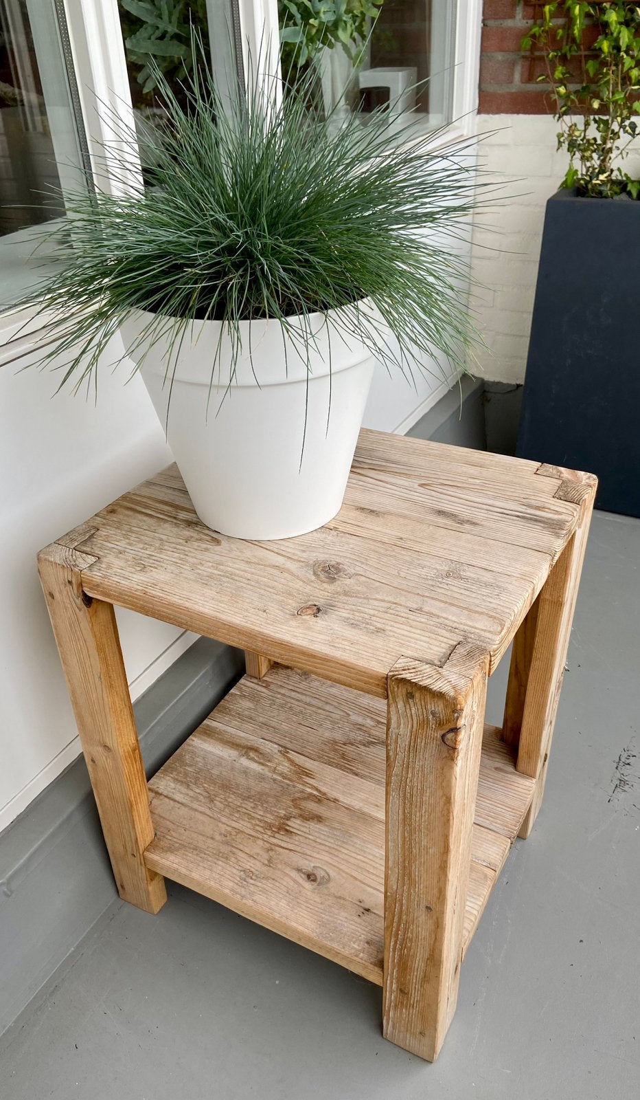 Houten Bijzettafel / BBQ Tafel T 49,5 x 44 x 60cm, Ophalen, Zo goed als nieuw, Vierkant, Hout