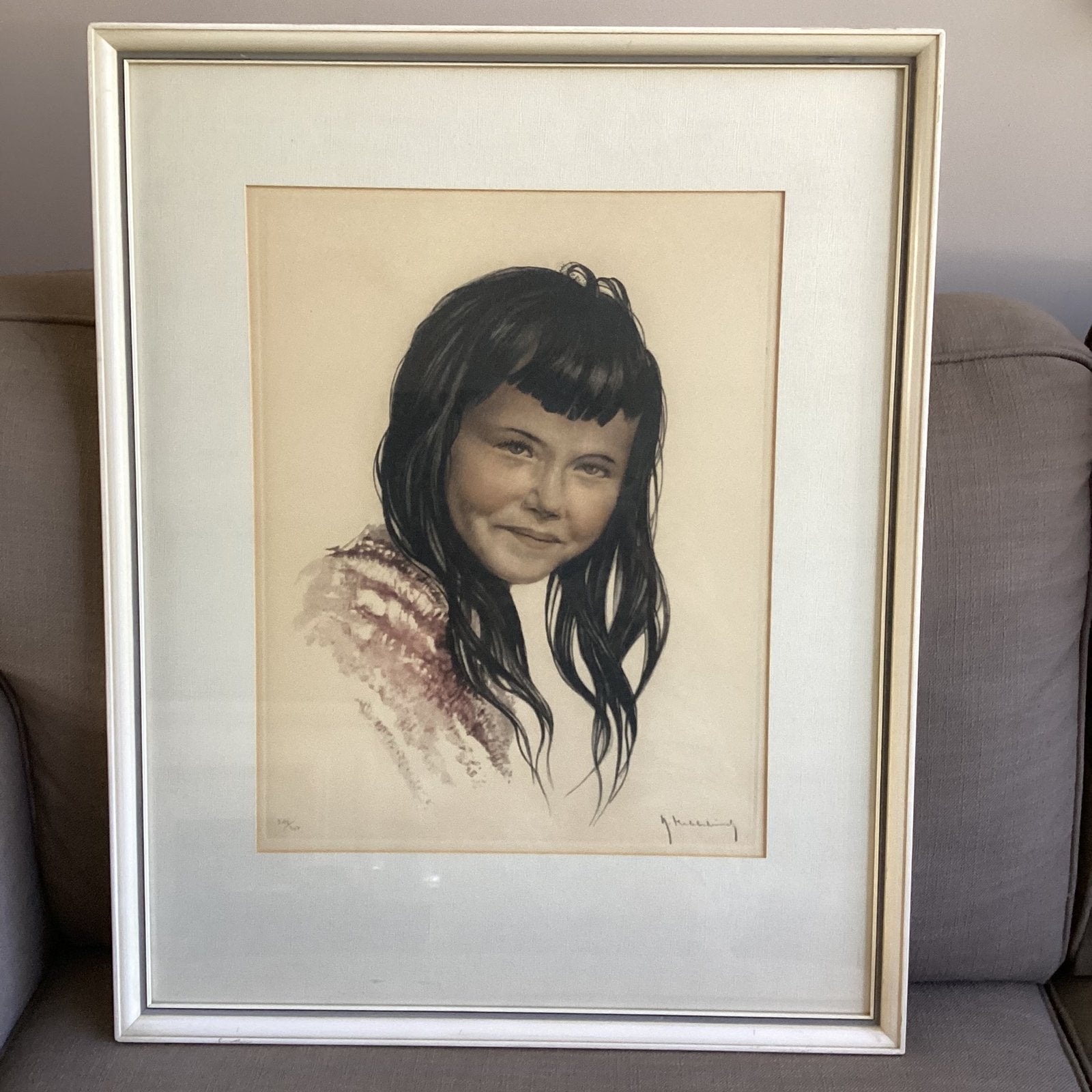 Portret van een meisje. Roger Hebbelinck., Ophalen