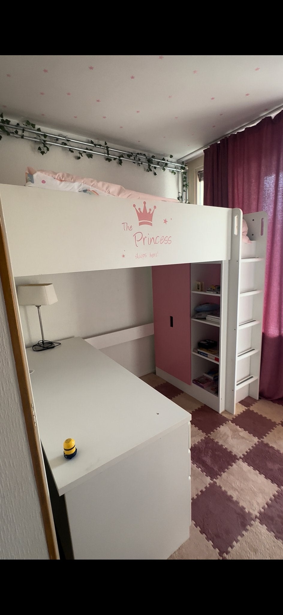 Ikea Smastad Hoogslaper met bureau en kast, Ophalen, Eenpersoons, Zo goed als nieuw, 200 cm