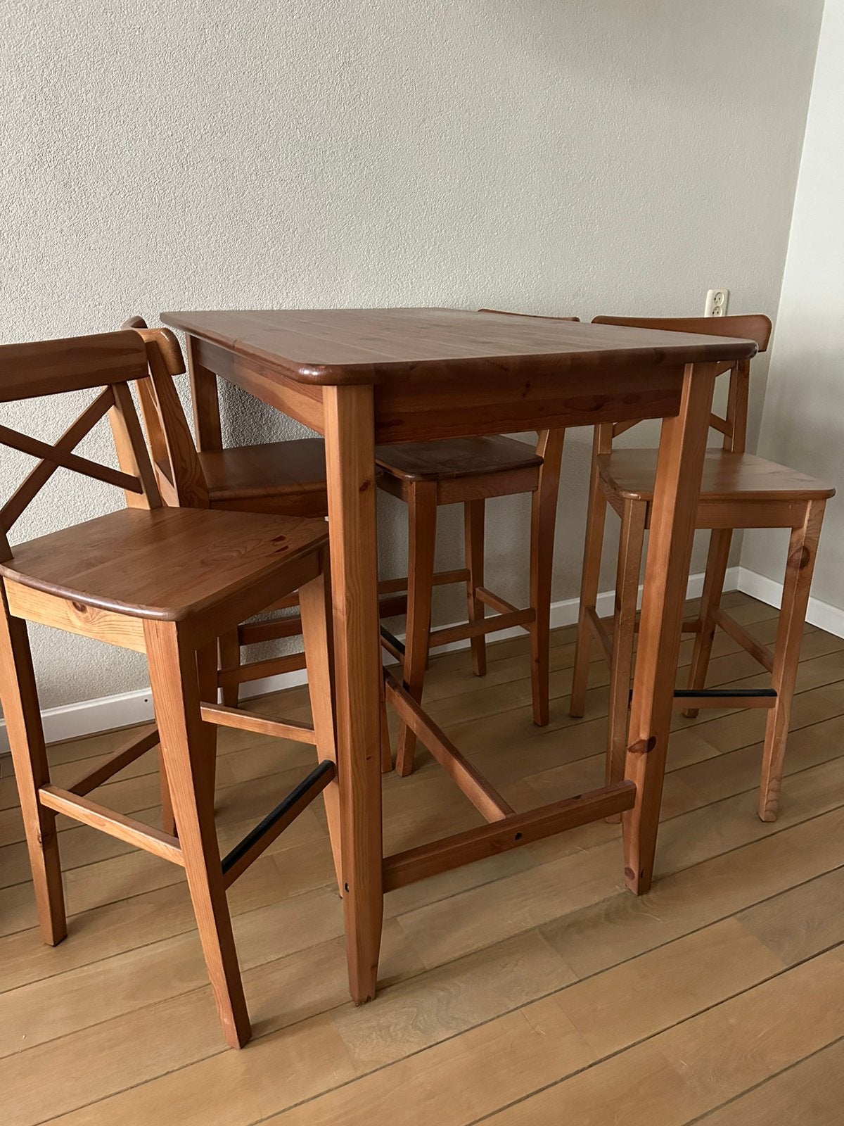 Bartafel met 4 barstoelen. Ikea, Ophalen, Gebruikt, 100 tot 150 cm, 50 tot 100 cm