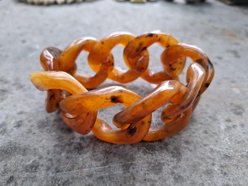 Armband Angela Caputi, Sieraden, Tassen en Uiterlijk, Armbanden, Ophalen of Verzenden, Zo goed als nieuw, Bruin, Overige materialen