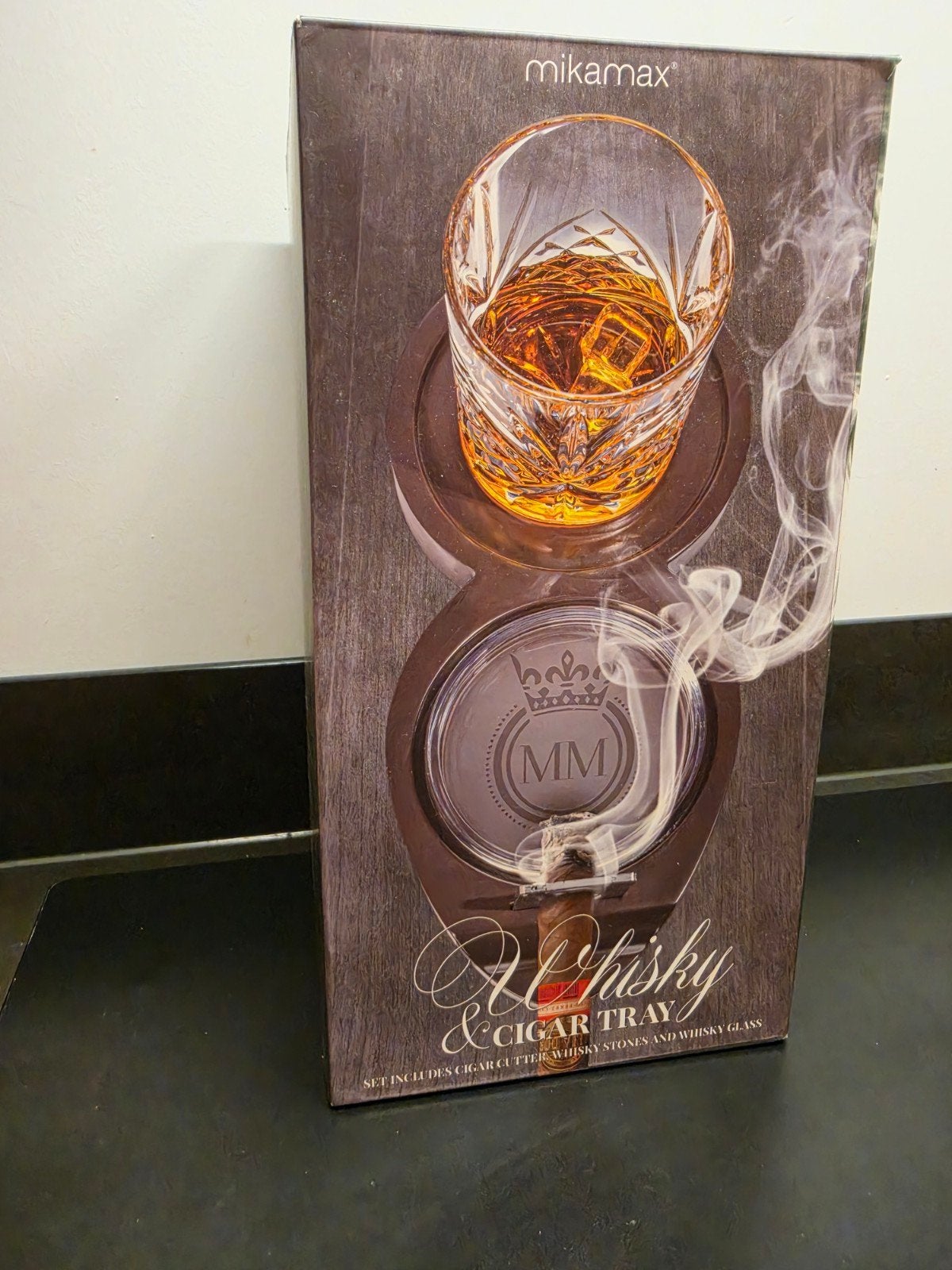 Mikamax Whisky & Cigar Tray set, Hout, Nieuw, Ophalen of Verzenden, Modern