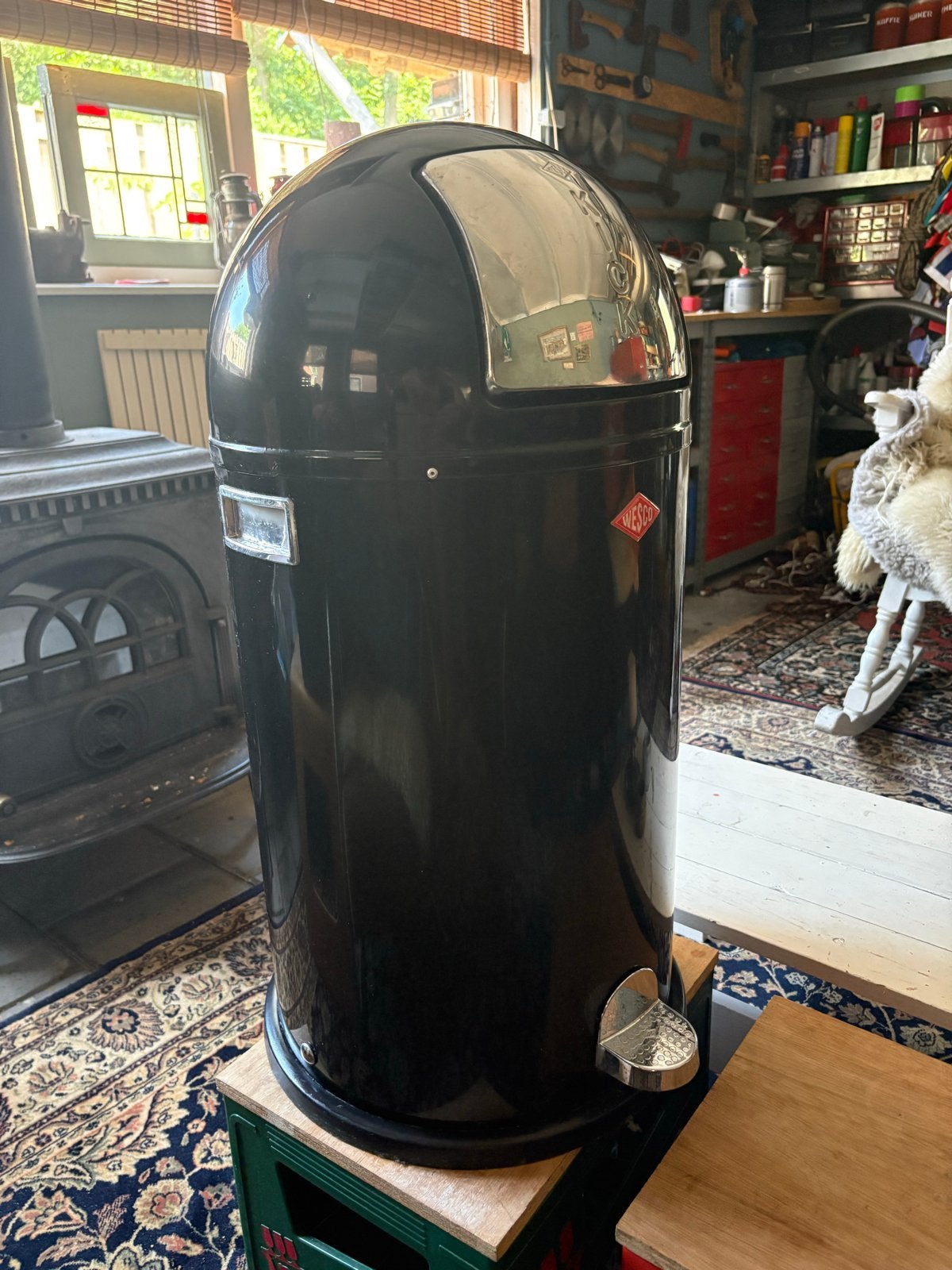 Wesco Kickboy Pedaalemmer Zwart - Gebruikt, Huis en Inrichting, Ophalen, Gebruikt, Metaal, Met pedaal
