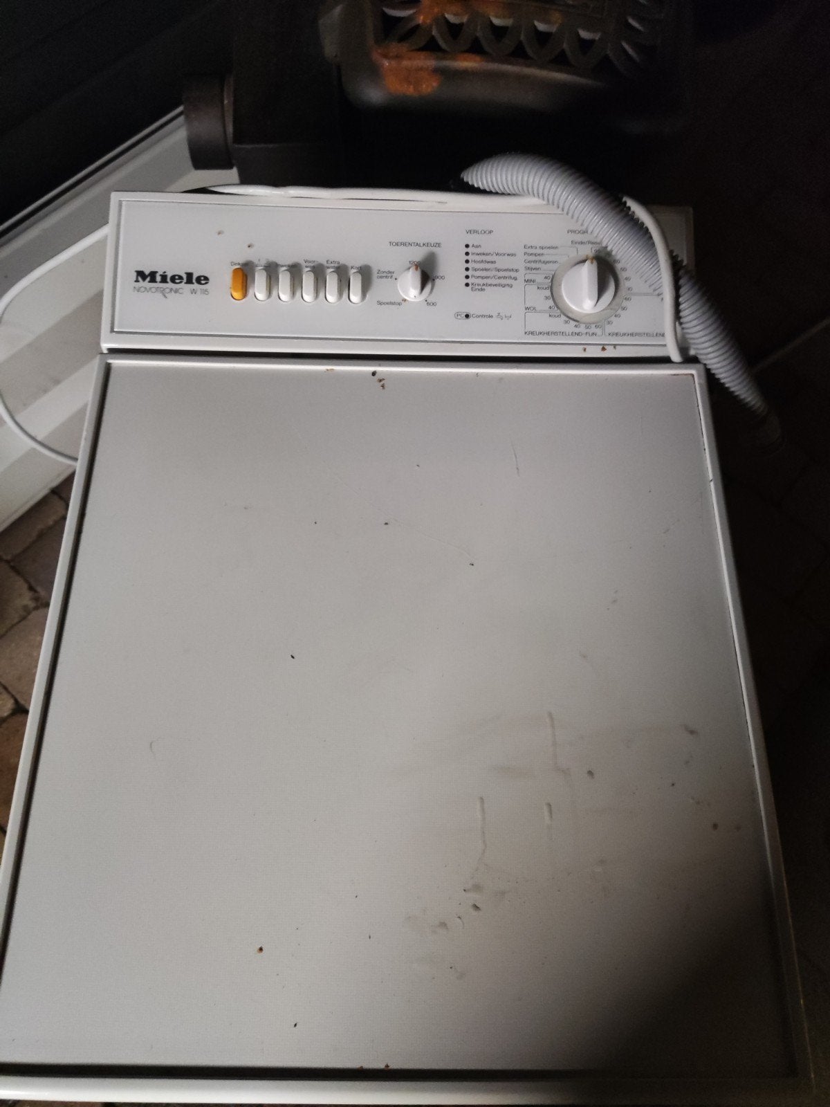 Miele Novotronic W 115 Bovenlader Wasmachine, Ophalen, 6 tot 8 kg, Bovenlader, Kort programma
