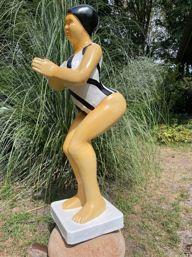 Duikende dame jacuzzi tuin, zwembad, vijver 115cm, Ophalen, Nieuw, Kunststof, Mensenbeeld