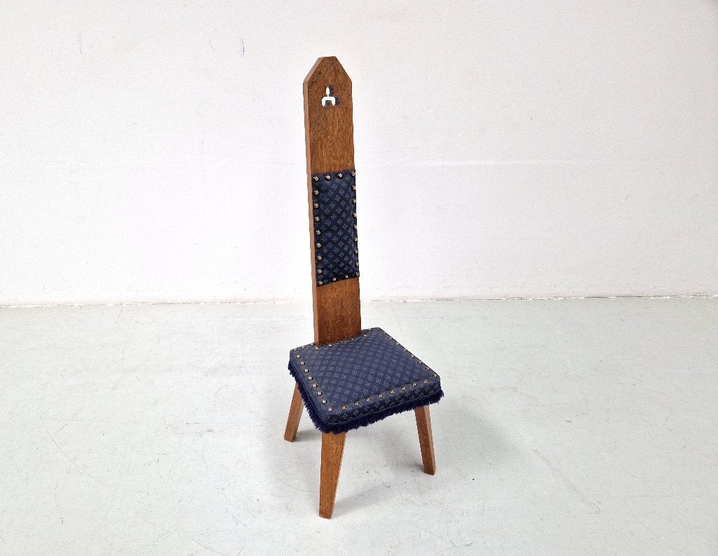 Eiken Stoeltje | Brutalist | Arts and Crafts, Antiek en Kunst, Ophalen of Verzenden