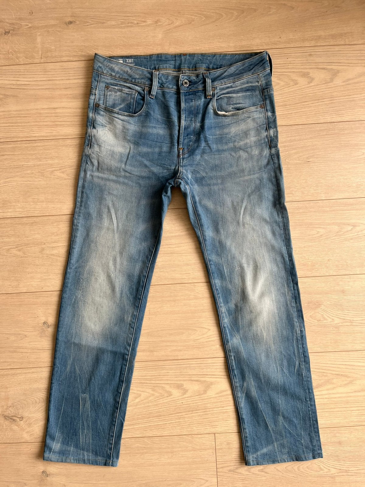 G star RAW straight 3301 Z.G.A.N W33 L34, Ophalen of Verzenden, Zo goed als nieuw, Blauw, W33 - W34 (confectie 48/50)