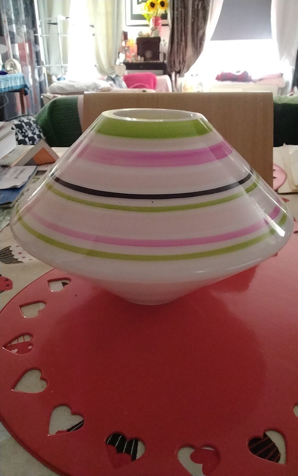 Leonardo Design glazen Vaas conische /kegelvormige, Ophalen of Verzenden, Groen