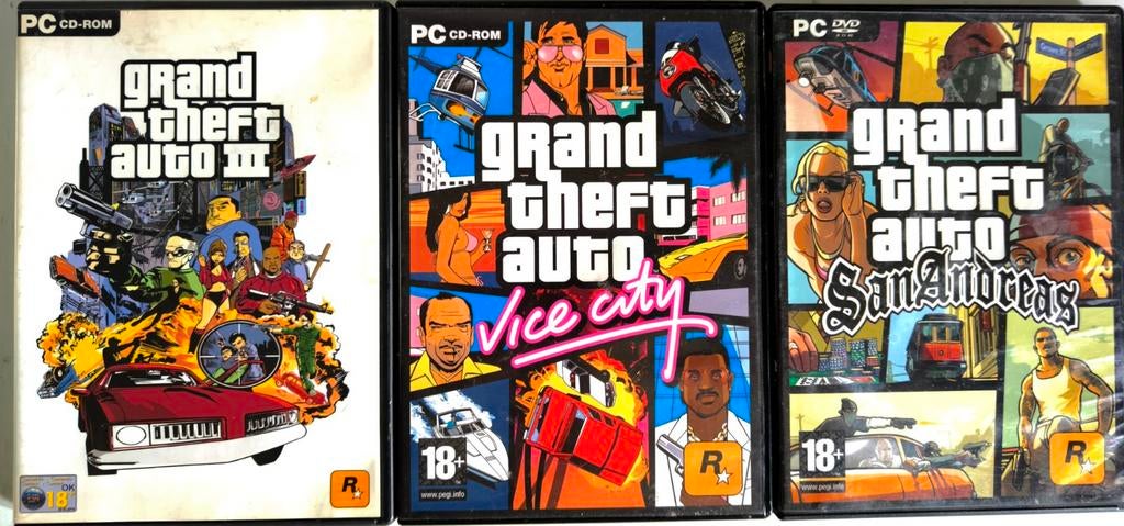 GTA: The Trilogy voor PC (GTA 3, Vice City, San Andreas, Avontuur en Actie, Gebruikt, Vanaf 18 jaar, 1 speler