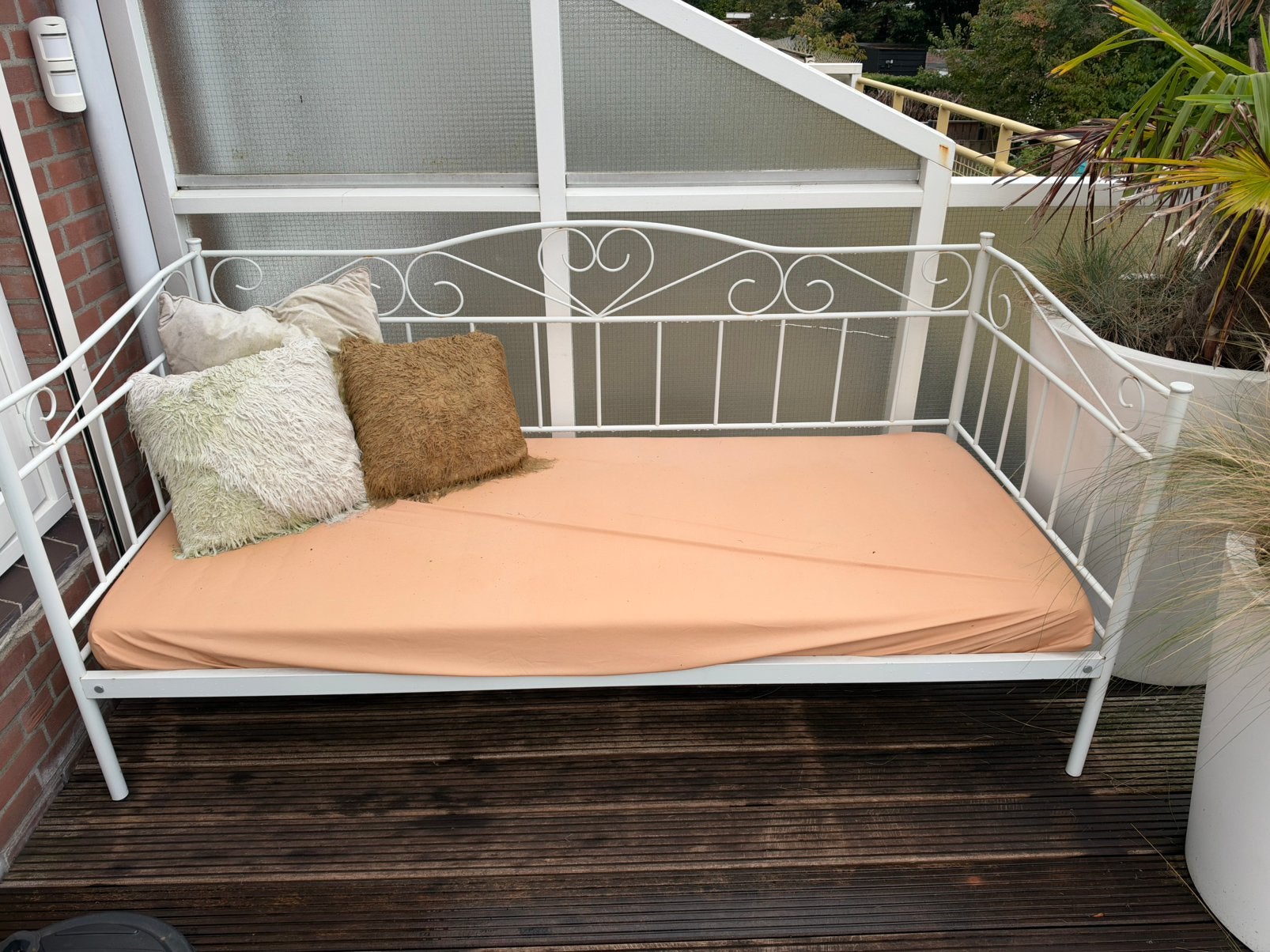 Ikea bed 1 persoons spijlen, Ophalen, 90 cm, Eenpersoons, Wit