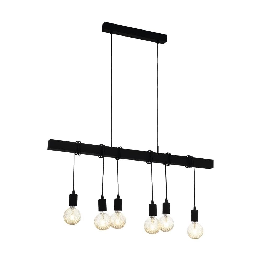 Elgo Townsend Hanglamp Hout met 6x dimbare LED lampen, Modern, Industrieel, Landelijk, Zo goed als nieuw, Hout, E27 (groot)