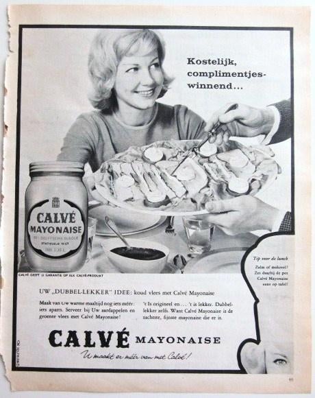 20 vintage advertenties reclames Calve producten 57-66, Ophalen of Verzenden, Gebruikt, Overige typen