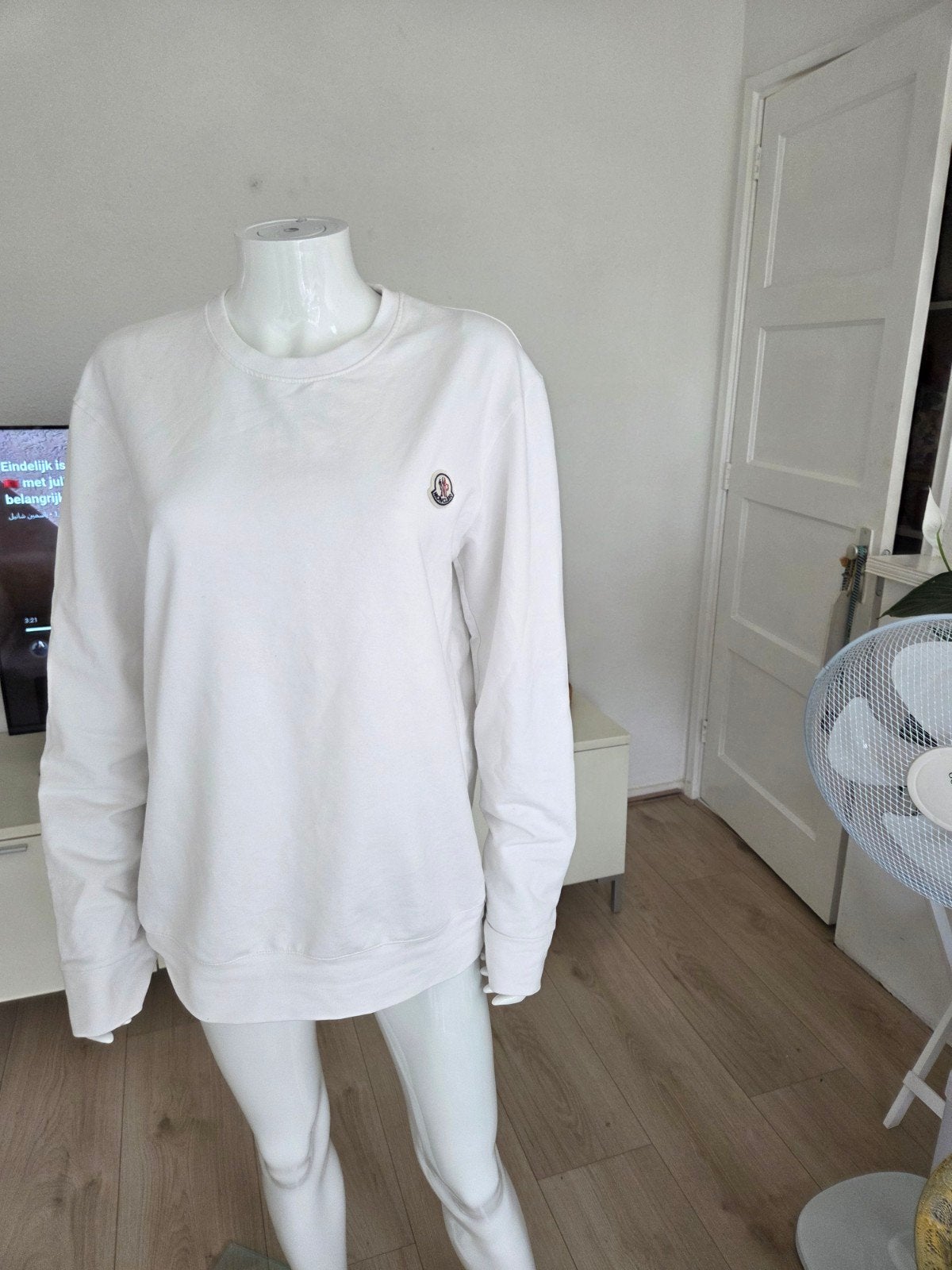 Moncler Heren Sweater - Zo goed als nieuw, valt klein, Kleding | Heren, Maat 48/50 (M), Wit, Zo goed als nieuw, Let op geen origineel