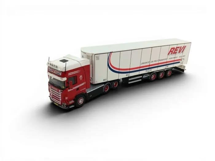 TEKNO SCANIA R SERIE TOPLINE 6X2 MET AS KOELOPLEGGER REVI, Hobby en Vrije tijd, Modelauto's | 1:50, Ophalen of Verzenden, Nieuw