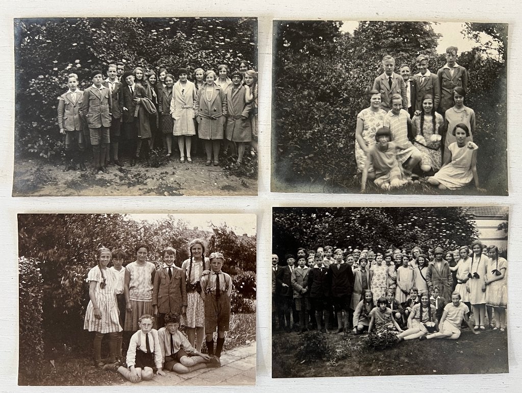 4 x oude foto's ULO Alkmaar jaren '20, Gebruikt, Foto, Ophalen of Verzenden, Voor 1940