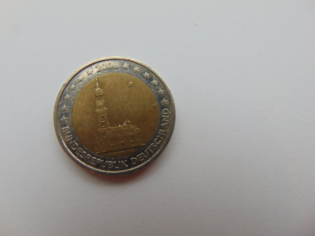 2 € munt Hamburg 2008, Postzegels en Munten, Munten | Europa | Euromunten, Ophalen of Verzenden, Duitsland, 2 euro, Losse munt